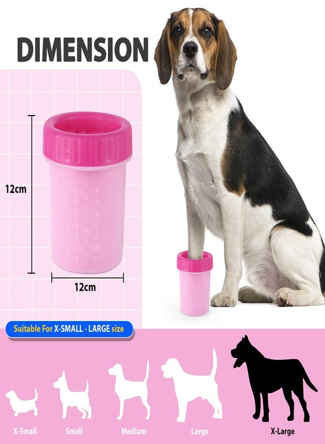 Voila Dog Paw Cleaner Cup, Portable & Easy-to-Use Pet Paw Washer for Dogs & Cats, Gentle Silicone Bristles for Safe Cleaning, Ideal for Small, Medium & Large Breeds, (Pack of 2) Pink - Image 3